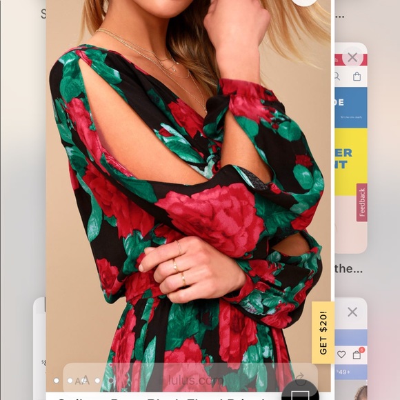 Floral Print Long Sleeve Maxi Dress 